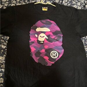 Bape Black and Purple Graphic T-Shirt